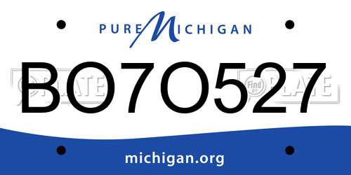 BO7O527 Michigan License Plate