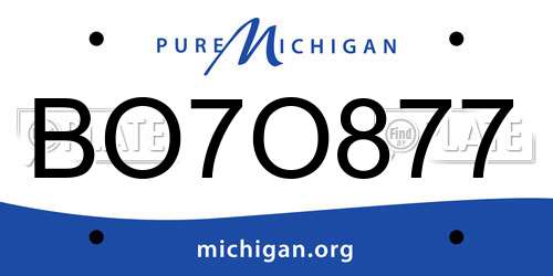 BO7O877 Michigan License Plate