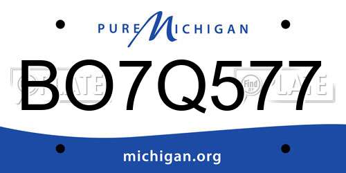 BO7Q577 Michigan License Plate