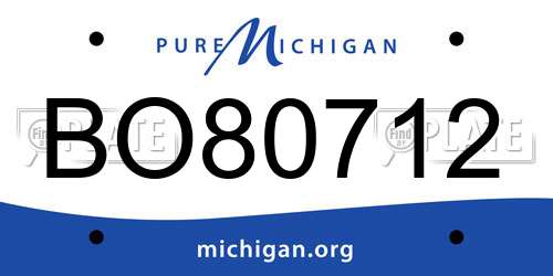 BO80712 Michigan License Plate