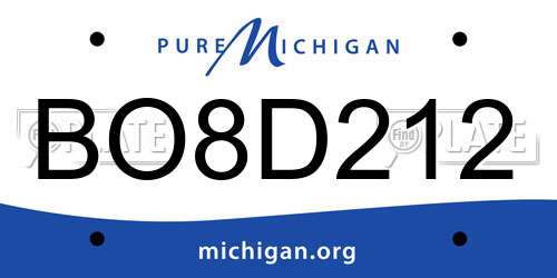 BO8D212 Michigan License Plate
