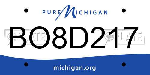 BO8D217 Michigan License Plate