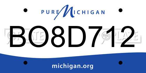 BO8D712 Michigan License Plate
