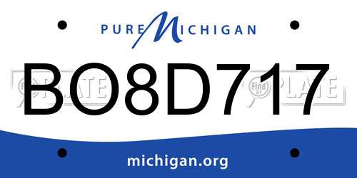 BO8D717 Michigan License Plate