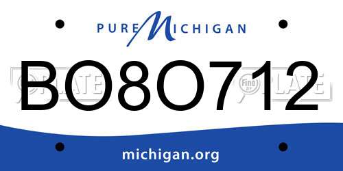 BO8O712 Michigan License Plate
