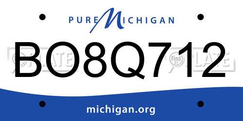 BO8Q712 Michigan License Plate