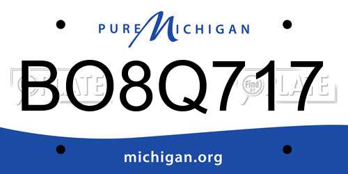 BO8Q717 Michigan License Plate