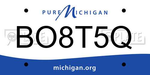 BO8T5Q Michigan License Plate