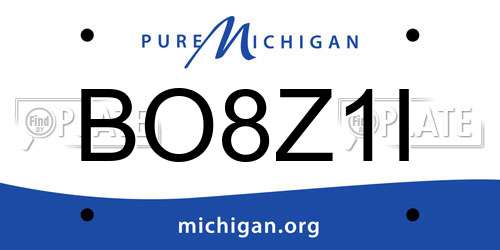 BO8Z1I Michigan License Plate