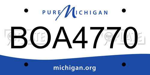 BOA4770 Michigan License Plate