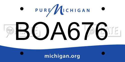 BOA676 Michigan License Plate