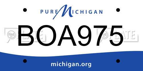 BOA975 Michigan License Plate