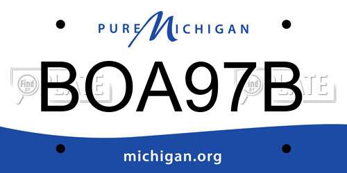 BOA97B Michigan License Plate
