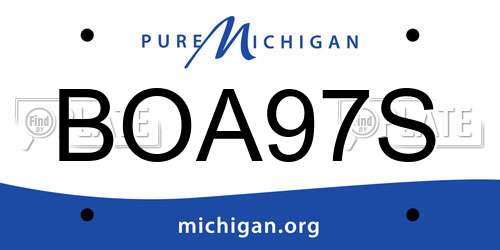 BOA97S Michigan License Plate