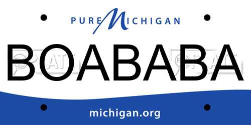 BOABABA Michigan License Plate