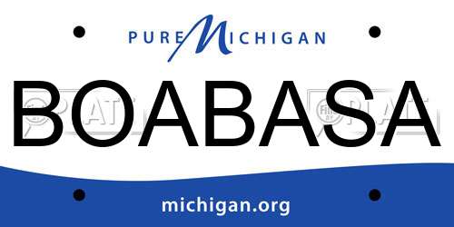 BOABASA Michigan License Plate
