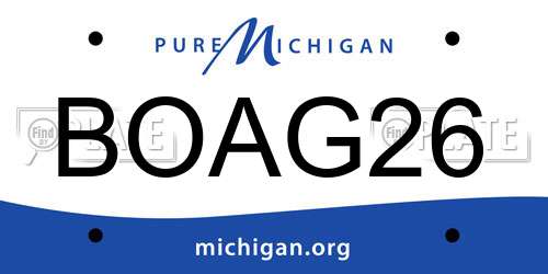 BOAG26 Michigan License Plate