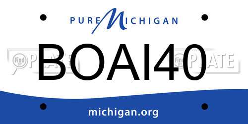 BOAI40 Michigan License Plate