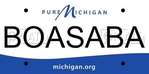 BOASABA Michigan License Plate