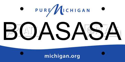 BOASASA Michigan License Plate