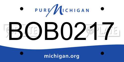 BOB0217 Michigan License Plate