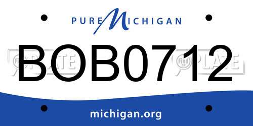 BOB0712 Michigan License Plate