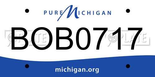 BOB0717 Michigan License Plate