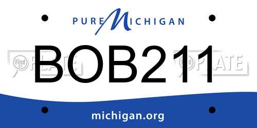 BOB211 Michigan License Plate