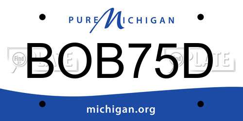 BOB75D Michigan License Plate