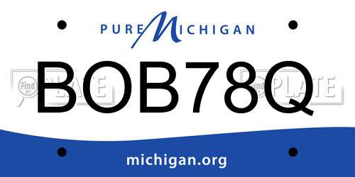 BOB78Q Michigan License Plate
