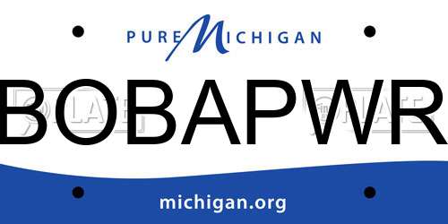 BOBAPWR Michigan License Plate