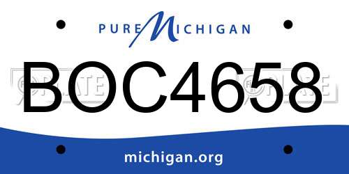 BOC4658 Michigan License Plate