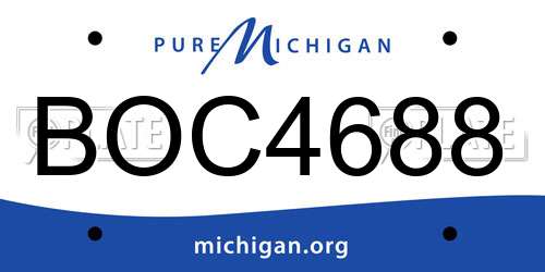 BOC4688 Michigan License Plate