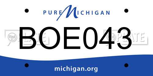BOE043 Michigan License Plate