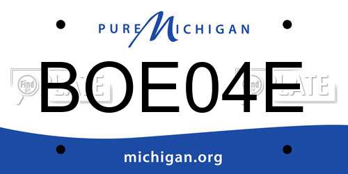 BOE04E Michigan License Plate