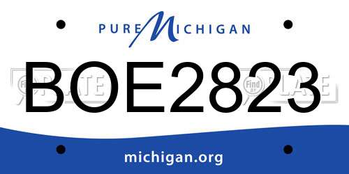 BOE2823 Michigan License Plate