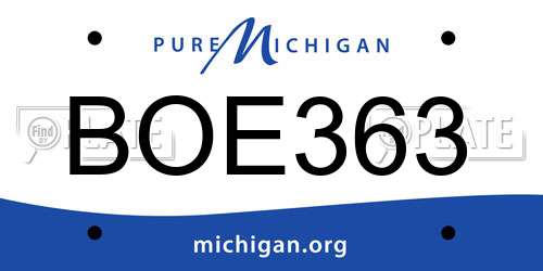BOE363 Michigan License Plate