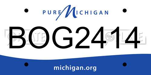 BOG2414 Michigan License Plate