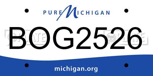 BOG2526 Michigan License Plate