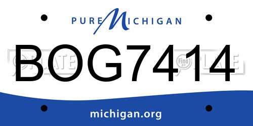 BOG7414 Michigan License Plate