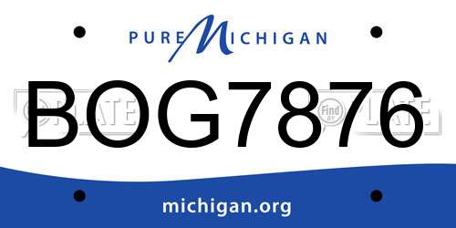 BOG7876 Michigan License Plate