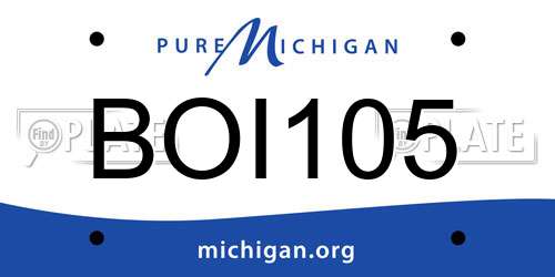 BOI105 Michigan License Plate