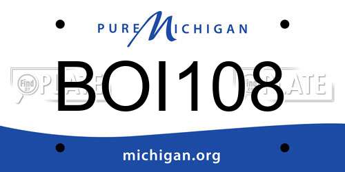 BOI108 Michigan License Plate