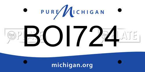 BOI724 Michigan License Plate
