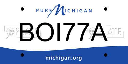 BOI77A Michigan License Plate
