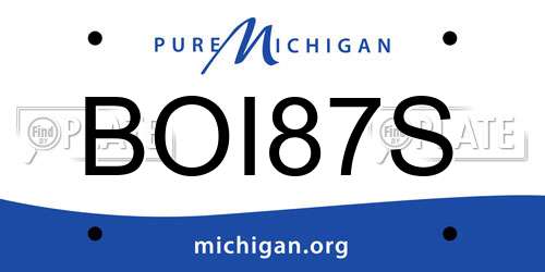 BOI87S Michigan License Plate