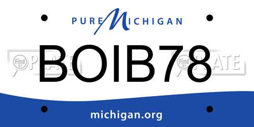 BOIB78 Michigan License Plate