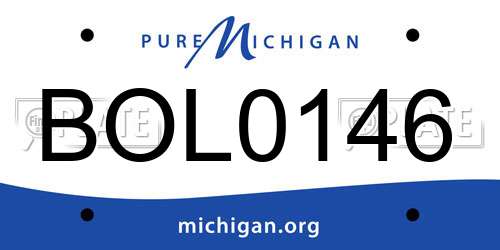 BOL0146 Michigan License Plate
