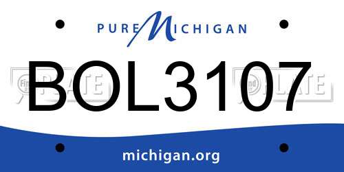 BOL3107 Michigan License Plate