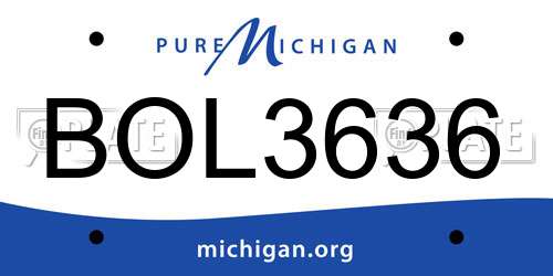 BOL3636 Michigan License Plate